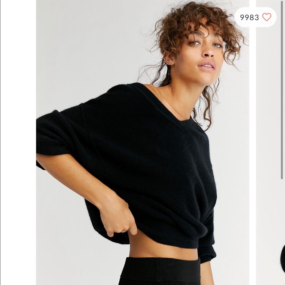 Free People Love Like This Cashmere Pullover Black